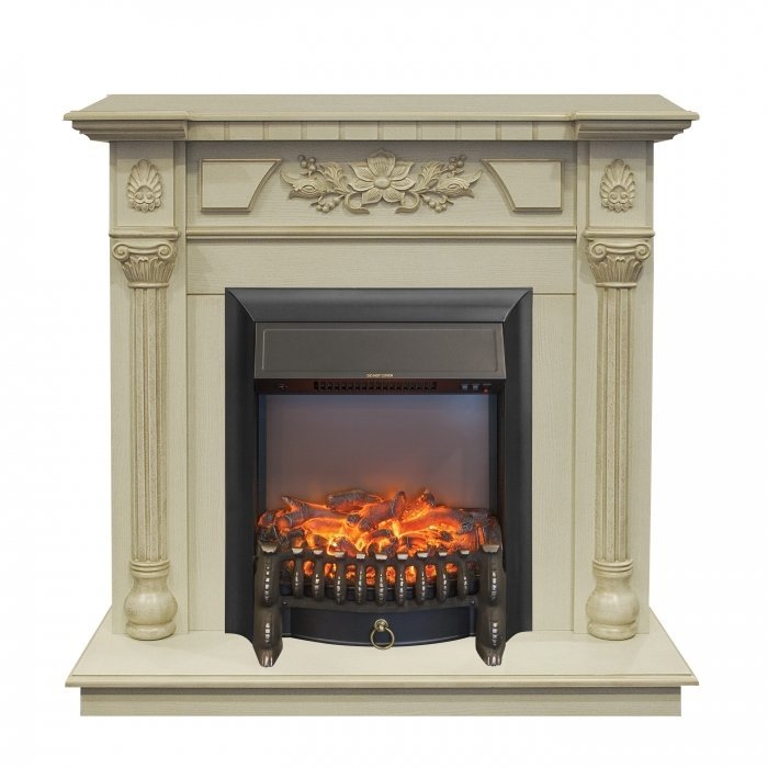 Каминокомплект RealFlame Dacota STD/EUG WT с очагом Fobos Lux Black S