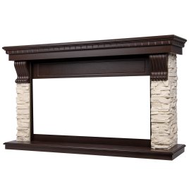 Портал Firelight Michigan 42/40/36 камень молочный/шпон темный дуб