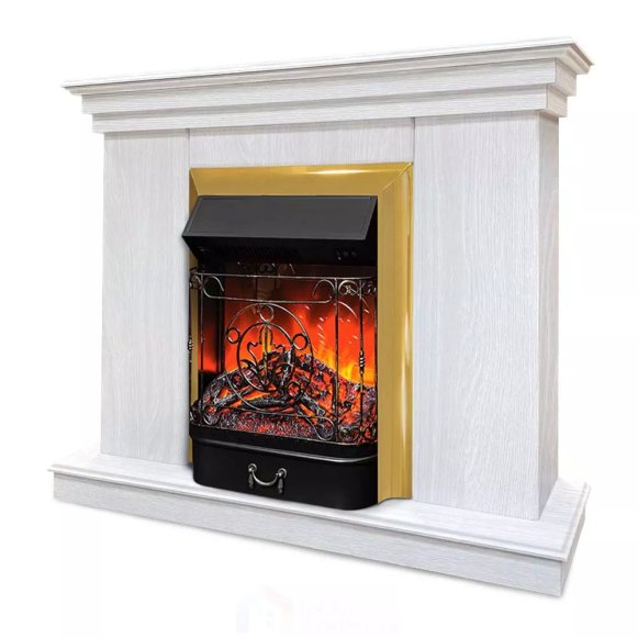 Каминокомплект Хорошие Камины Марс с очагом RealFlame Majestic Lux BR S белое дерево