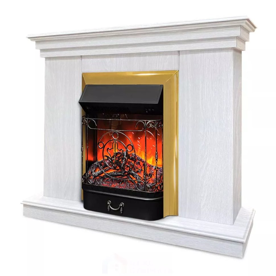 Каминокомплект Хорошие Камины Марс с очагом RealFlame Majestic Lux BR S белое дерево — фото 2