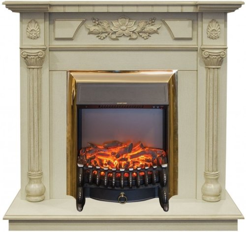 Каминокомплект RealFlame Dacota STD/EUG WT с очагом Fobos Lux Brass S