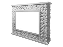 Портал Firelight Quadro 30 камень песчаник античный белый/белая эмаль