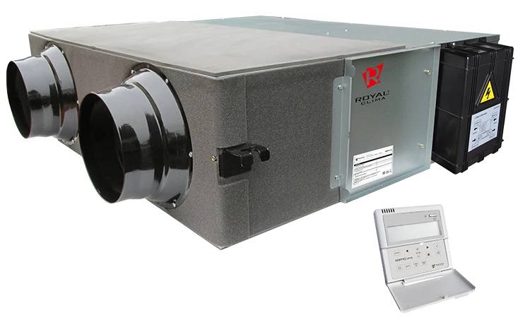 Изображение товара Приточно-вытяжная установка Royal Clima Soffio Uno RCS-1800-U - высокое качество воздухообмена Изображение товара Приточно-вытяжная установка Royal Clima Soffio Uno RCS-1800-U - высокое качество воздухообмена
