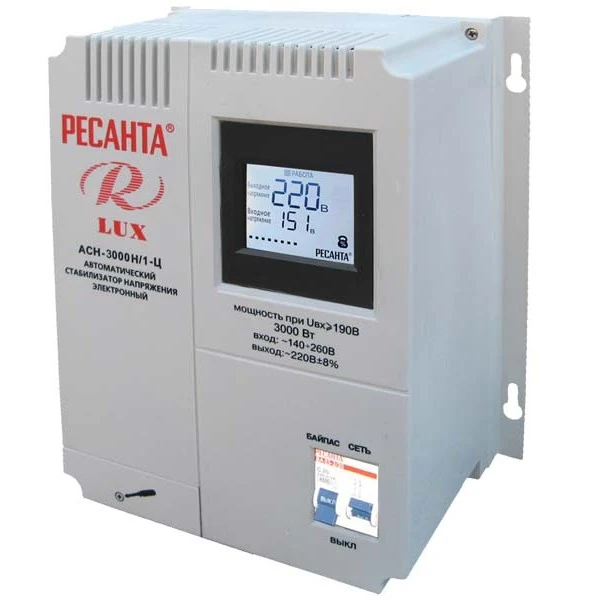 Изображение товара Стабилизатор напряжения Ресанта LUX АСН-3000Н/1-Ц Изображение товара Стабилизатор напряжения Ресанта LUX АСН-3000Н/1-Ц