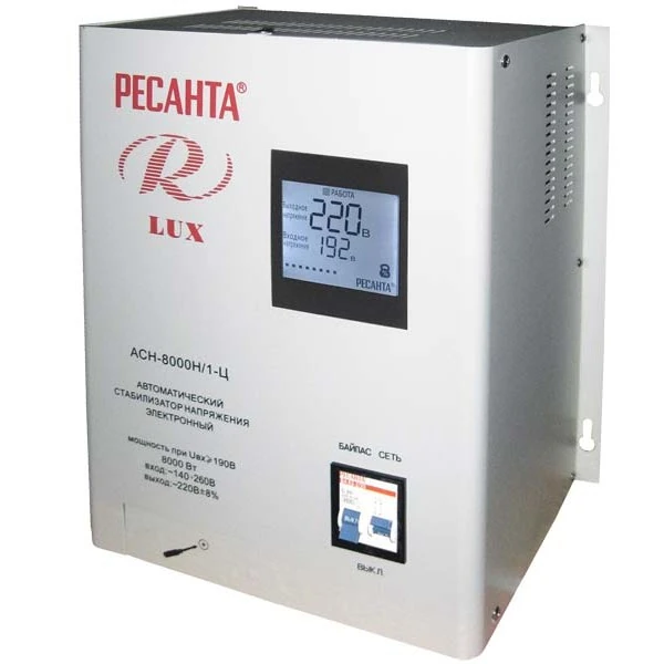 Изображение товара Стабилизатор напряжения Ресанта LUX АСН-8000Н/1-Ц Изображение товара Стабилизатор напряжения Ресанта LUX АСН-8000Н/1-Ц