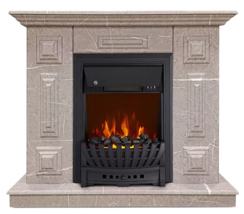 Изображение товара Каминокомплект Хорошие Камины Юпитер с очагом Royal Flame Aspen Black мрамор