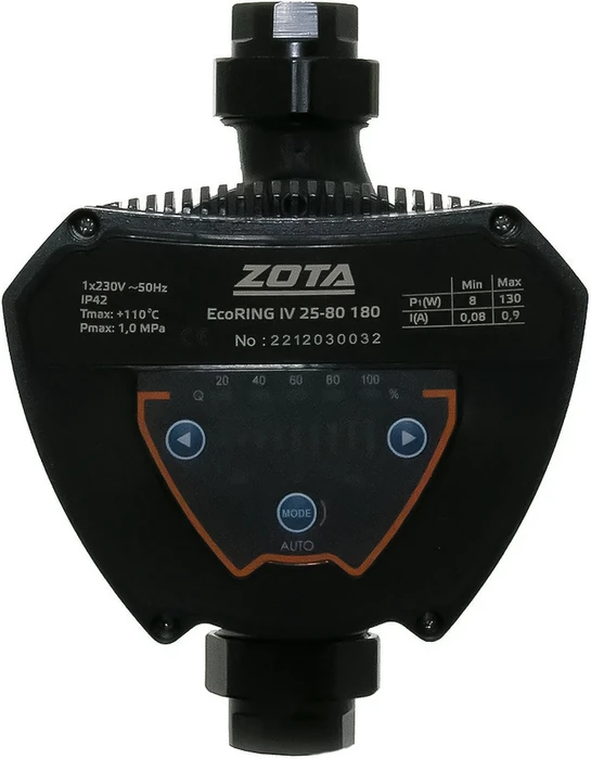 Изображение товара Циркуляционный насос Zota EcoRING IV 25-80 180 для отопления с автоматическим управлением Изображение товара Циркуляционный насос Zota EcoRING IV 25-80 180 для отопления с автоматическим управлением