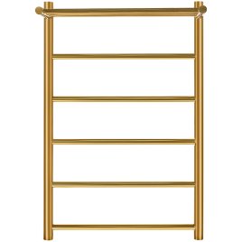 Электрический полотенцесушитель Stout Jazz Round 80*50 Золотой Хром 585 с полкой