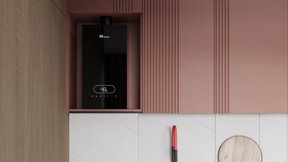 Настенный газовый котел E8 tempo GMC24V (черная стеклянная панель)