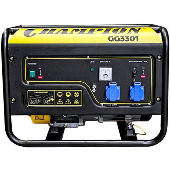 Изображение товара Бензиновый электрогенератор Champion GG3301 мощностью 2.8 кВт, 223 см³