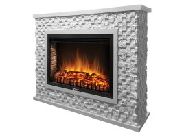 Каминокомплект Firelight Quadro 30 с очагом Electrolux EFP/P-3020LS камень песчаник античный белый/белая эмаль