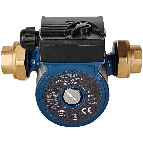 Циркуляционный насос Stout 25-40/130 220/240V 50Hz с латунными гайками G 1 1/2 x Rp 1 — фото 3
