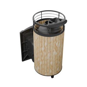 Печь банная PROMetall Атмосфера XL Окаменевшее дерево ламель+сетка с газовой горелкой