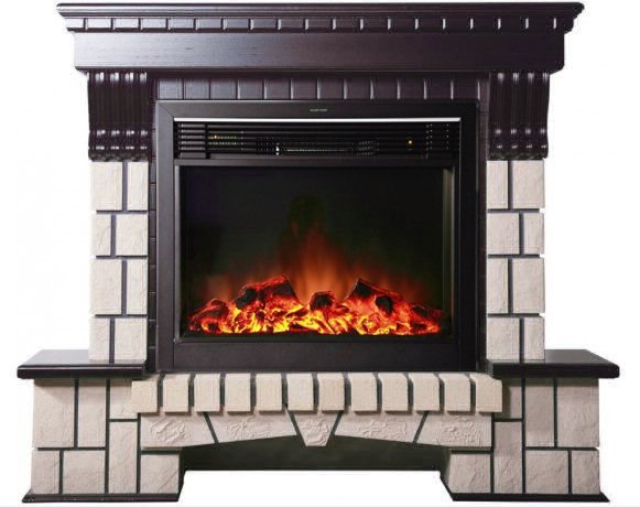 Каминокомплект Interflame Экстер темный дуб с очагом Jupiter GLS LED Black — фото 1