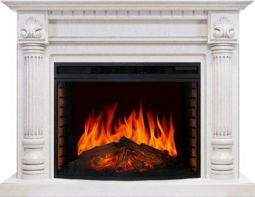 Каминокомплект Royal Flame Edinburg слоновая кость с патиной c очагом Dioramic 33 LED FX