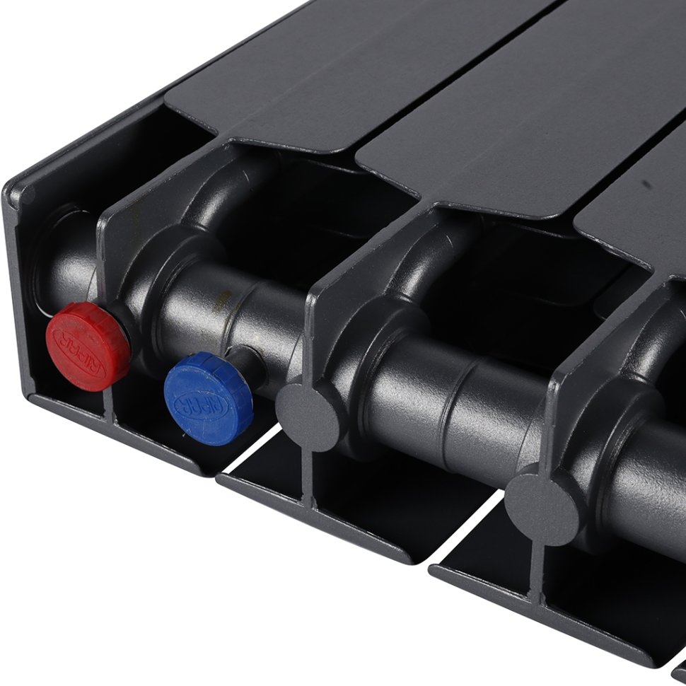 Биметаллический радиатор отопления Rifar Supremo Ventil SVR 500 10 секций нижнее правое подключение титан