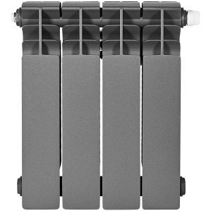 Биметаллический радиатор отопления Stout Titan Ventil 350 4 секции графит RAL 7024