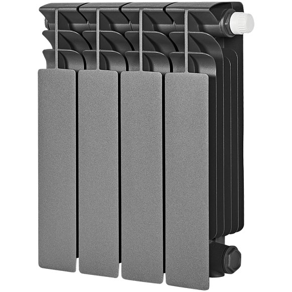 Изображение товара Биметаллический радиатор отопления Stout Titan Ventil 350 4 секции графит RAL 7024