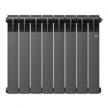Биметаллический радиатор отопления Royal Thermo Revolution Bimetall 500 2.0 8 секций Noir Sable