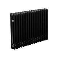 Стальной трубчатый радиатор Теплофорт ТР3057 16 секций боковое подключение 3/4 черный мат