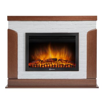 Каминокомплект Firelight Prestigio 25 с очагом Electrolux EFP/P-2520LS камень белый/шпон дуб