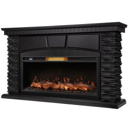 Каминокомплект Royal Thermo Aurora RTFP/P-AR40LS + портал Firelight Porto 40 камень черный шпон венге