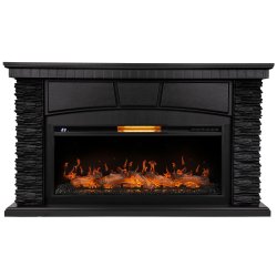 Каминокомплект Royal Thermo Aurora RTFP/P-AR40LS + портал Firelight Porto 40 камень черный шпон венге