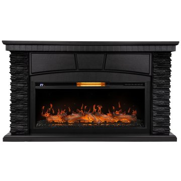 Каминокомплект Royal Thermo Aurora RTFP/P-AR40LS + портал Firelight Porto 40 камень черный шпон венге