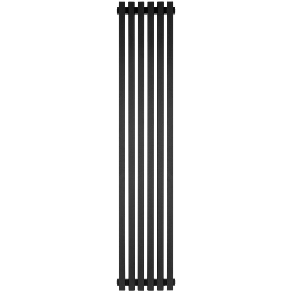 Стальной трубчатый радиатор Stout Tube QV40-1750-6-R Quadro RAL1T103S9005 черный матовый муар