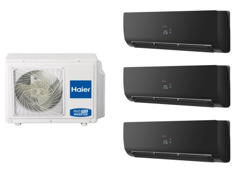 Мульти сплит-система на 3 комнаты 25+25+35 м2 Haier 2х AS25S2SF3FA-B+AS35S2SF3FA-B/4U85S2SR5FA Flexis Super Match — фото 1