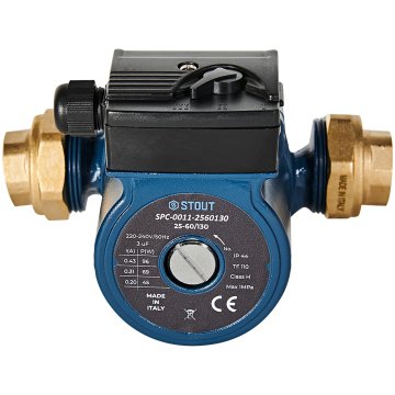 Циркуляционный насос Stout 25-60/130 220/240V 50Hz с латунными гайками G 1 1/2 x Rp 1