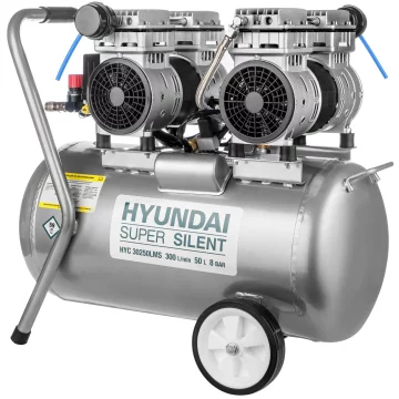 Компрессор безмасляный HYUNDAI НYC 30250LMS поршневой, бесшумный.