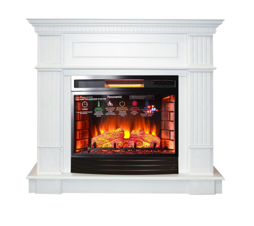 Каминокомплект Interflame Рим с очагом Panoramic 25 LED FX QZ белый — фото 1