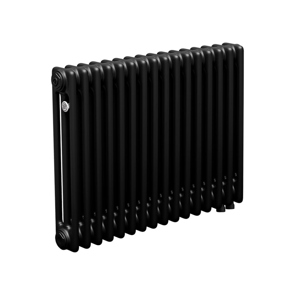 Стальной трубчатый радиатор Теплофорт ТР3057 ТВ 16 секций нижнее подключение 1/2 черный мат