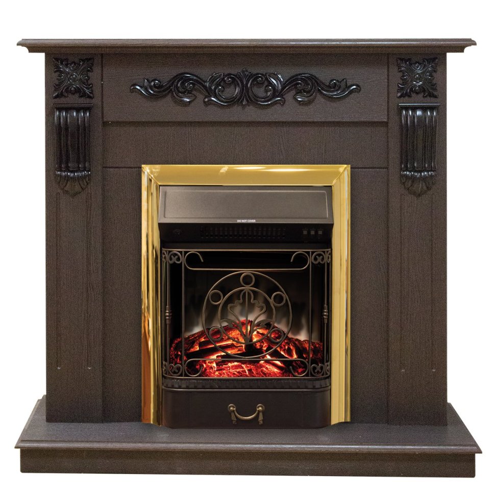 Каминокомплект RealFlame Dominica STD/EUG DN с очагом Majestic Lux Brass S Каминокомплект RealFlame Dominica STD/EUG DN с очагом Majestic Lux Brass S
