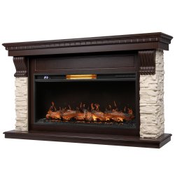 Каминокомплект Royal Thermo Aurora RTFP/P-AR40LS + портал Firelight Michigan 40 камень мол шпон т.дуб