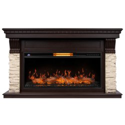 Каминокомплект Royal Thermo Aurora RTFP/P-AR40LS + портал Firelight Michigan 40 камень мол шпон т.дуб