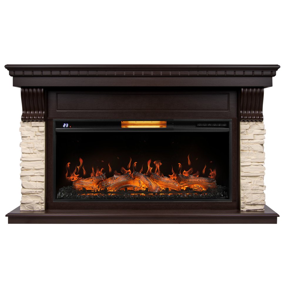 Каминокомплект Royal Thermo Aurora RTFP/P-AR40LS + портал Firelight Michigan 40 камень мол шпон т.дуб
