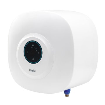Накопительный электрический водонагреватель Haier ES30V-EQ1 над раковиной