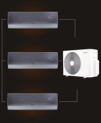 Мульти сплит-система на 3 комнаты 35+35+35 м2 AURUS ADI/in-12HN8/BLACK*3/ADMI/out-36H4N8 D Series