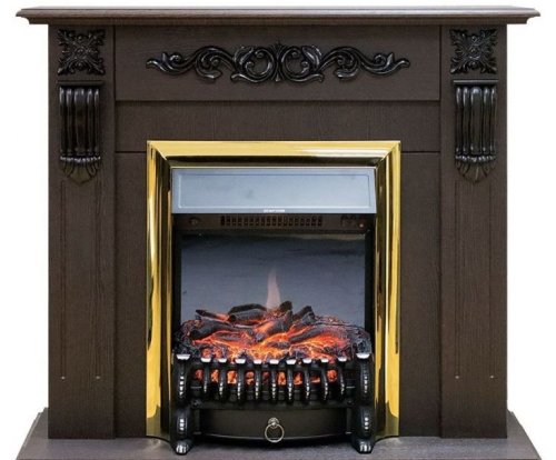 Каминокомплект RealFlame Dominica STD/EUG DN с очагом Fobos Lux Brass S Каминокомплект RealFlame Dominica STD/EUG DN с очагом Fobos Lux Brass S