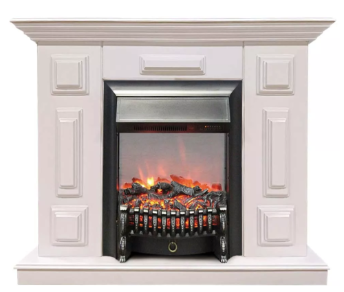 Каминокомплект Хорошие Камины Юпитер с очагом RealFlame Fobos Lux BL S белый — фото 1
