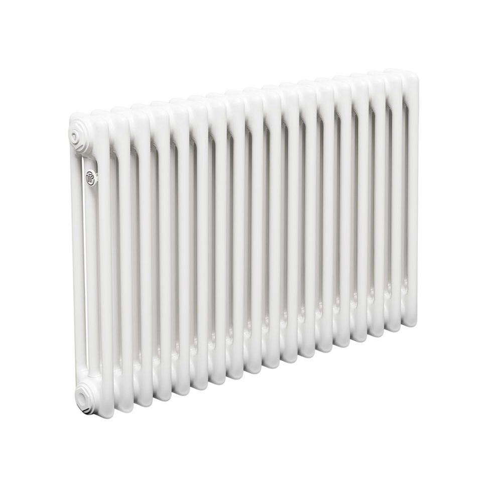 Стальной трубчатый радиатор Теплофорт ТР3057 18 секций боковое подключение 3/4 белый глянец