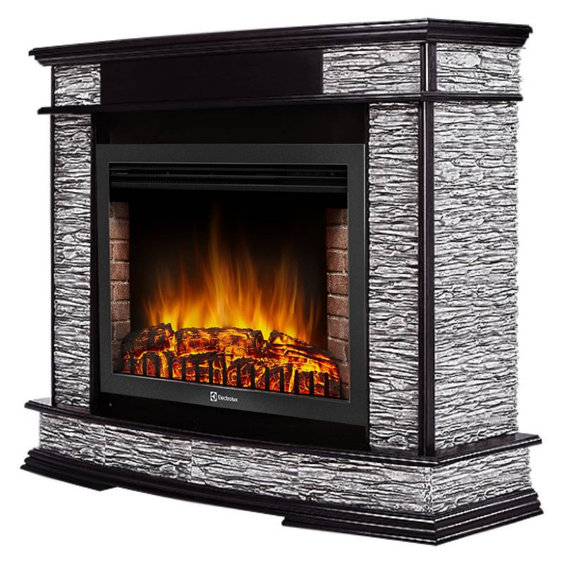 Каминокомплект Firelight Scala 30 с очагом Electrolux EFP/P-3020LS сланец скалистый серый/шпон венге — фото 2