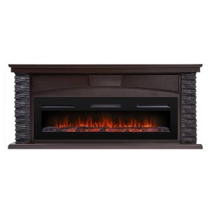 Каминокомплект Firelight Porto Long с очагом Electrolux Infinity EFP/P-1600ULS камень черный/шпон венге