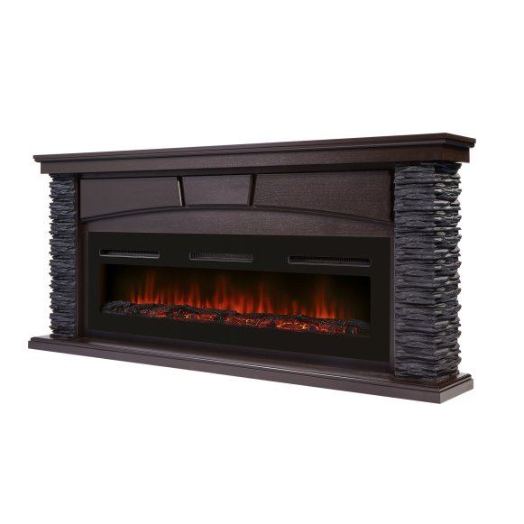 Каминокомплект Firelight Porto Long с очагом Electrolux Infinity EFP/P-1600ULS камень черный/шпон венге