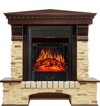 Каминокомплект Royal Flame Pierre Luxe сланец угловой с очагом Majestic FX Black