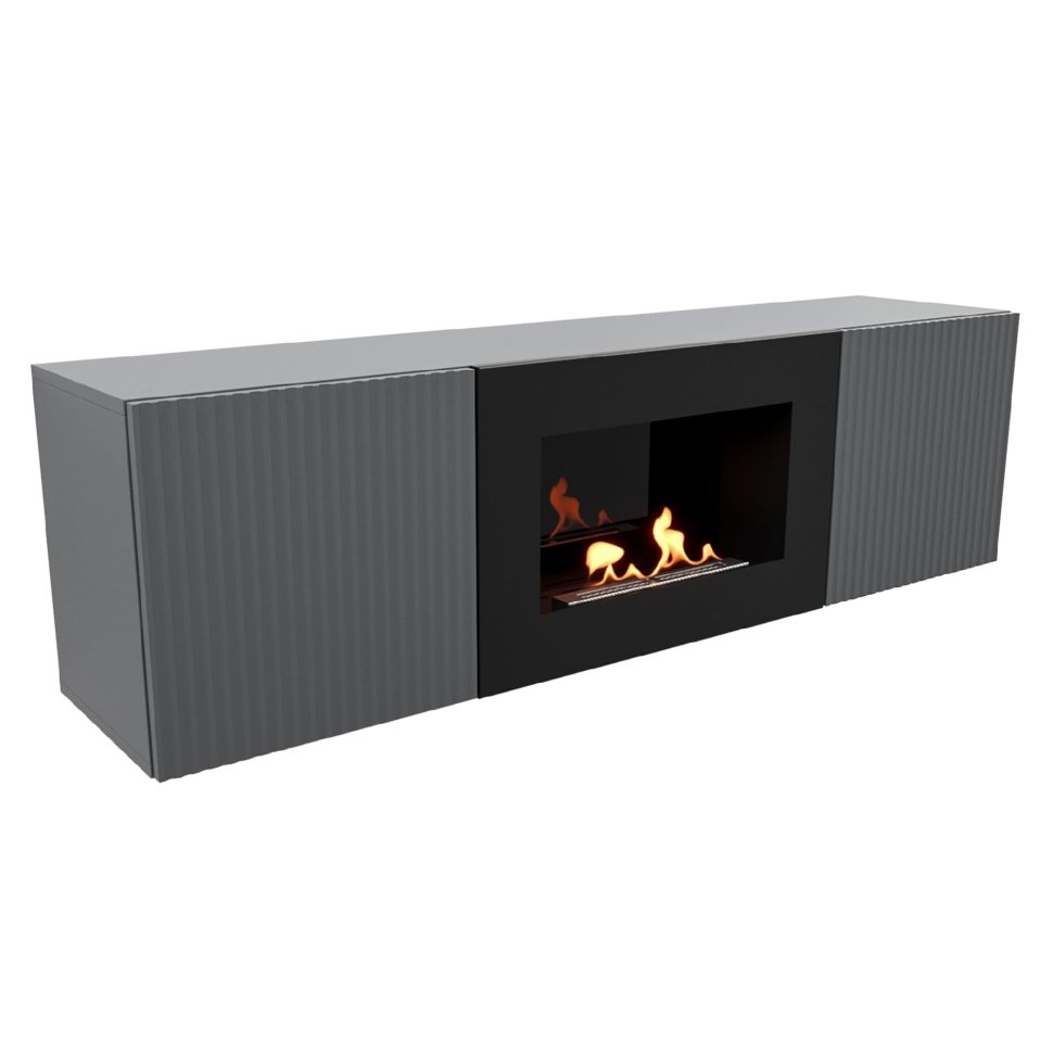 Тумба с биокамином Firelight BFP/P-1400L графит — фото 1
