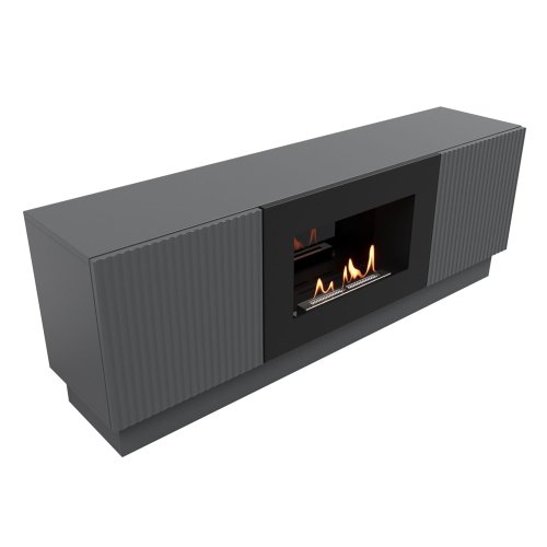 Тумба с биокамином Firelight BFP/P-1400L графит — фото 2