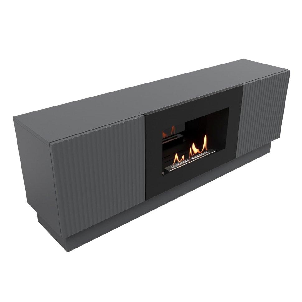 Тумба с биокамином Firelight BFP/P-1400L графит — фото 2